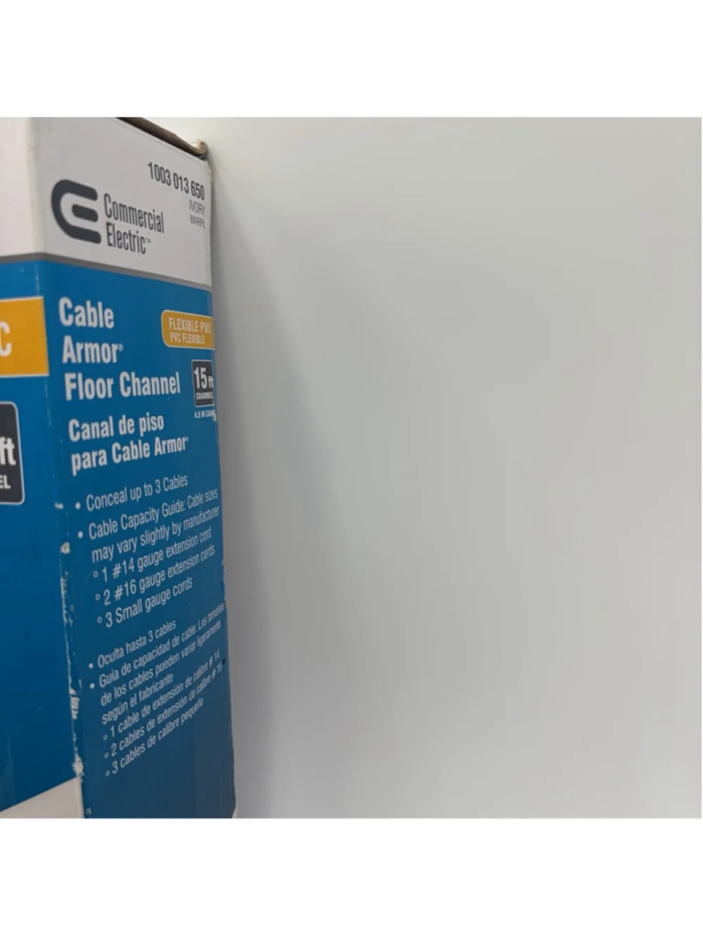 Commercial Electric A91-15V 15 ft. PVC Floor Cord Protector in Ivory